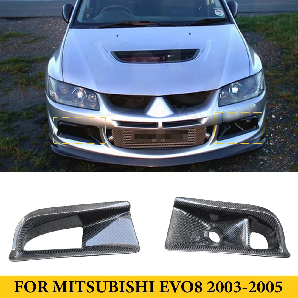 Voor Mitsubishi EVO8 2003-2005 Koolstofvezel Voorbumper Luchtinlaten Vent Cover Auto Tuning