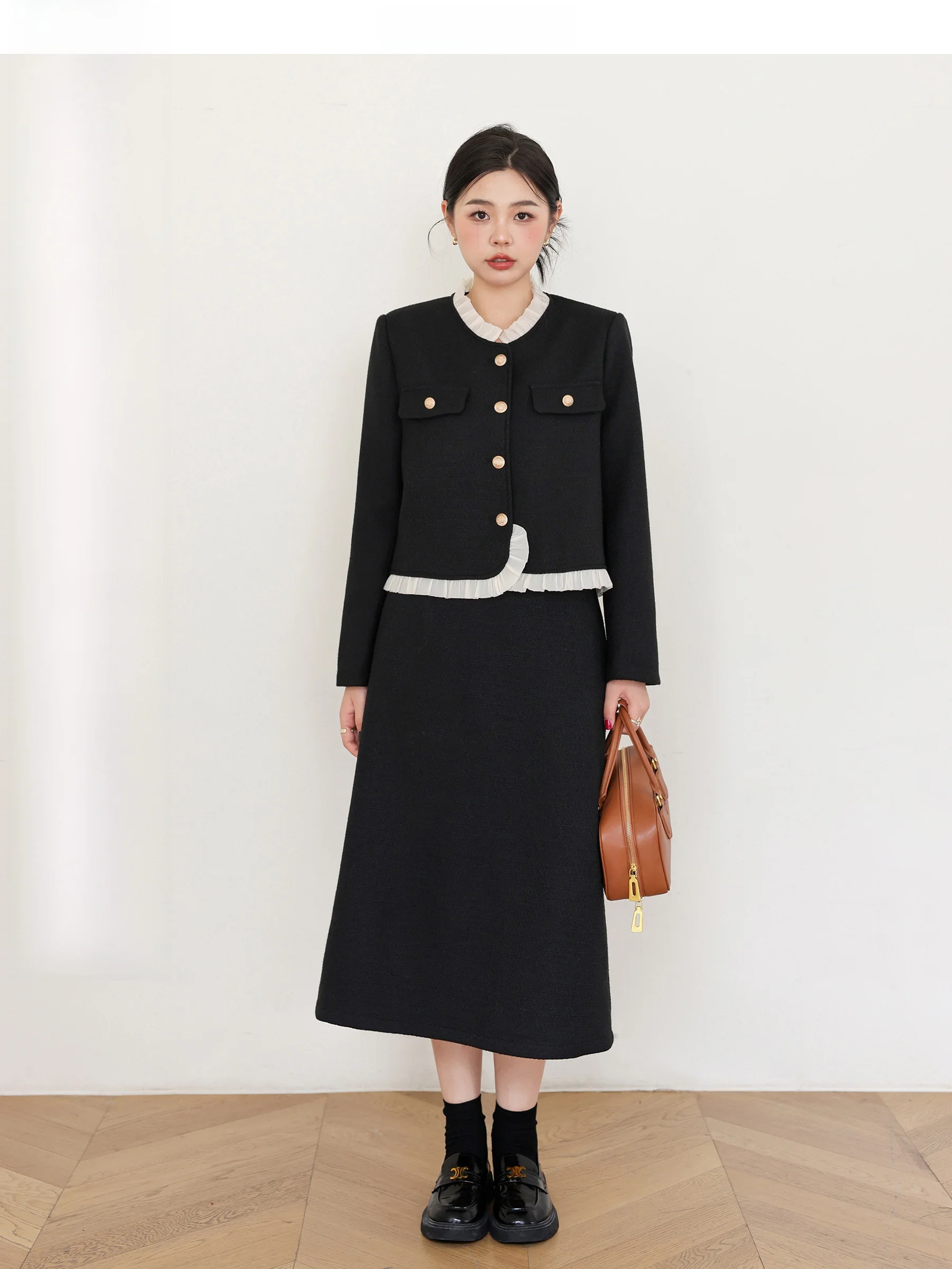 

Juu Studio ретро-костюм для ужина больших размеров, женский комплект Ele Aosphere Jaet и юбка трапециевидной формы, зима 2023, моя