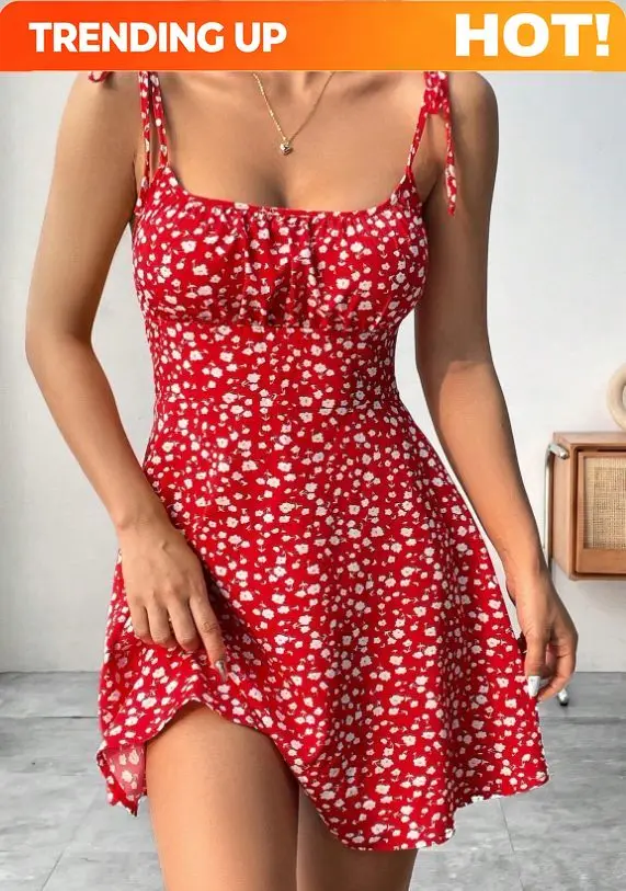New Women Summer Floral Spaghetti Strap Sexy Dresses,Mini Dress,Beach Dress,Woman Clothing,Short Dresses,Clothes,Sundress