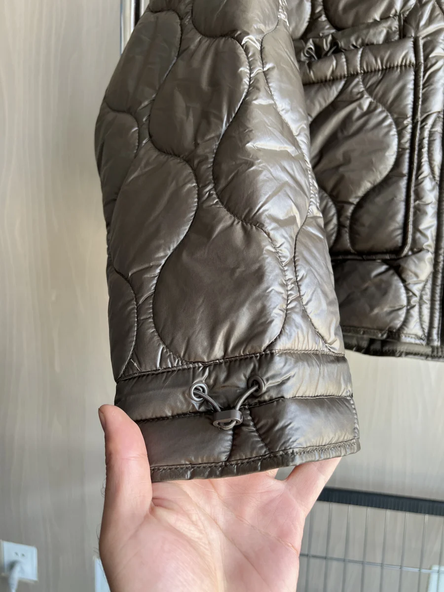 Traf Women\'s 2024 New Arrival Waterproof Cotton Padded Jacket Fashion Quilted Stand-up Collar Thin Cotton Coat for Women