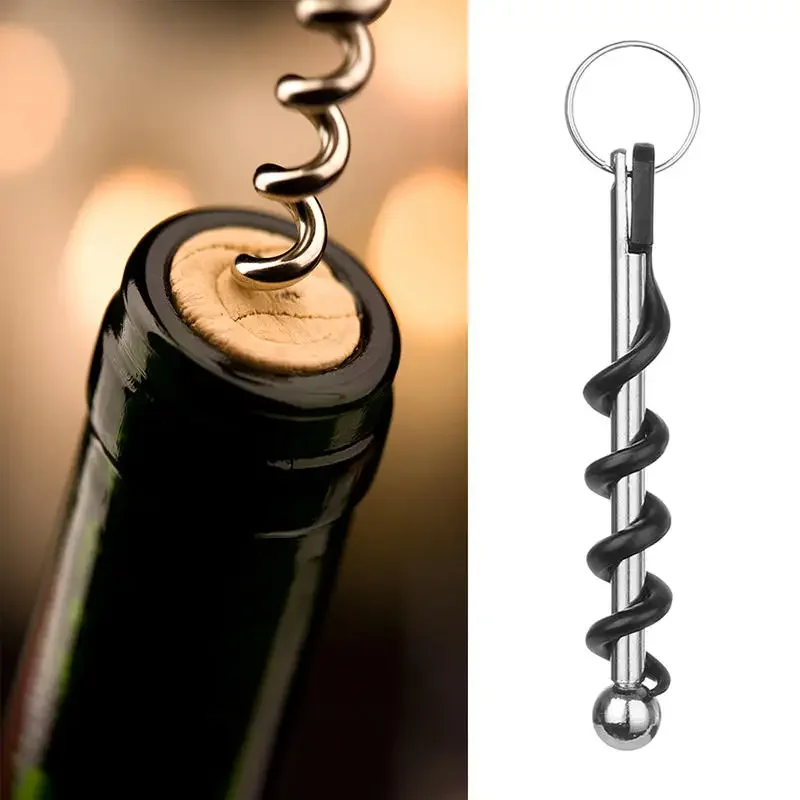 

3Pcs Bottle Opener Outdoor Mini Cork Screw Red Wine Bottle Opener Keyring Tool Multi-functional Camping Equipment Tool Abrelatas