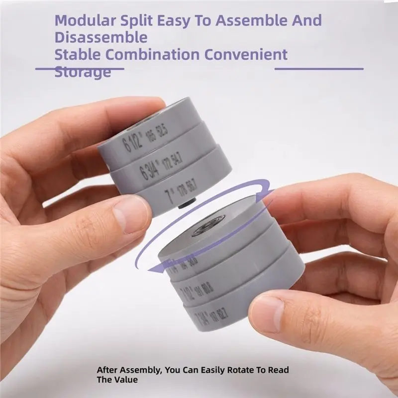 [NEW!A08R】 Rotatable Segmented Bracelet Sizing Mandrel Tower With 5-9 Inch Markings 6 Compartment Storage Base
