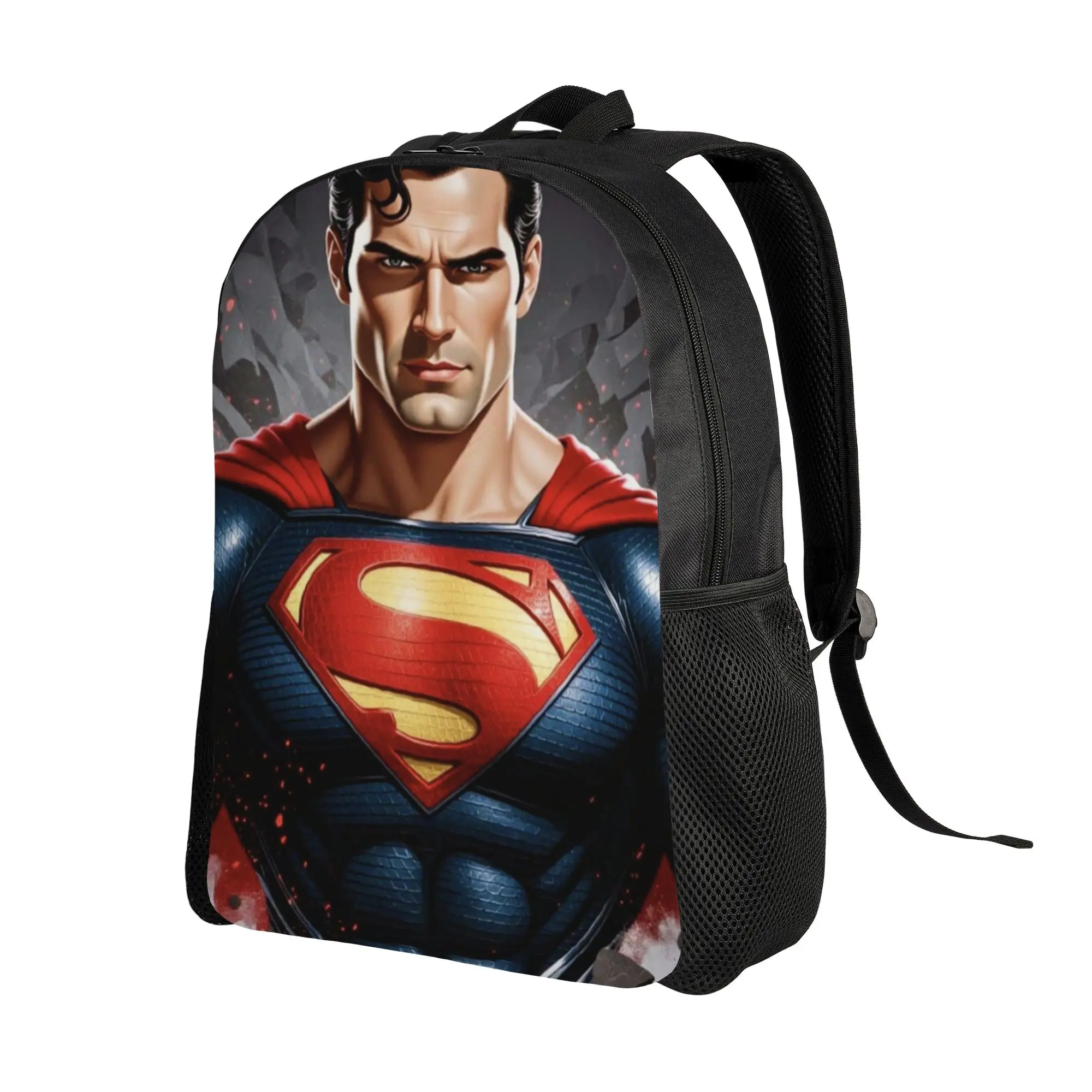 Back to school season Superman Chest Logo Closeup Splash Knapsack  Office Workers Snack Storage Backpack