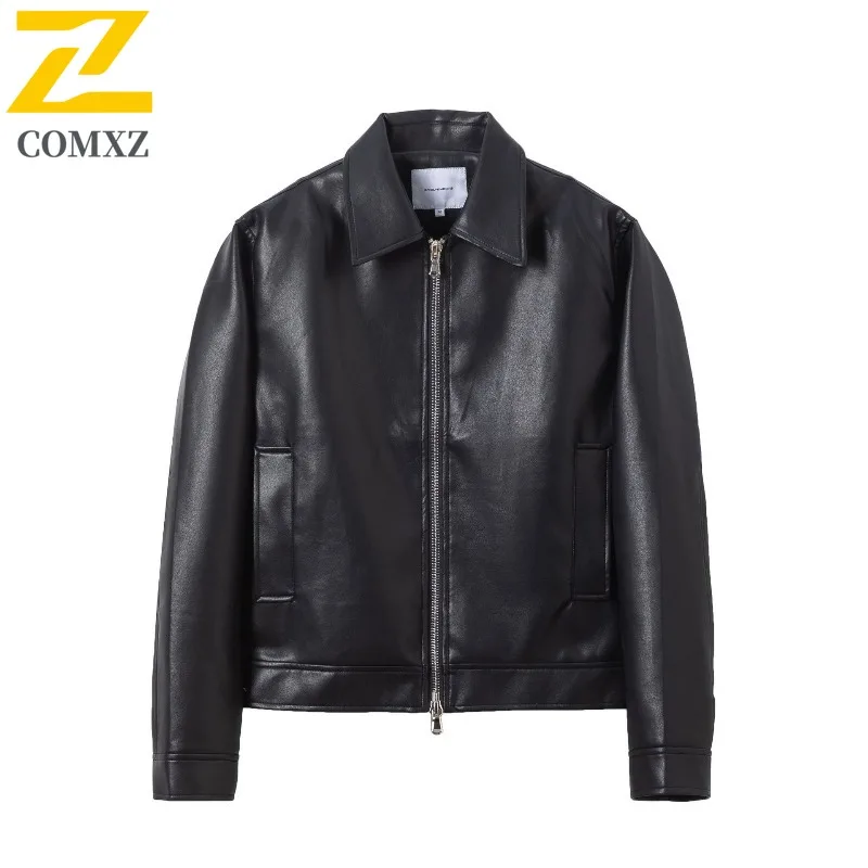 

COMXZ Men's Biker Jacket Comfort Fit Leisure Retro American Look Travel Varsity Jacket Fishing Trip Lightweight Design Chaqueta
