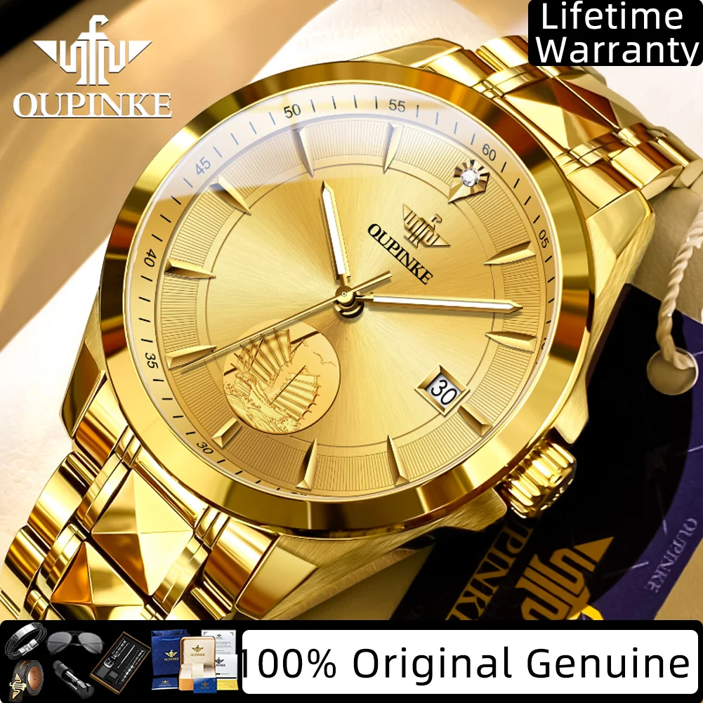 

OUPINKE Real Diamond Real Gold Man Watch High-end Luxury Brand Original Japan Automatic Men's Mechanical Wristwatch For Men 3226