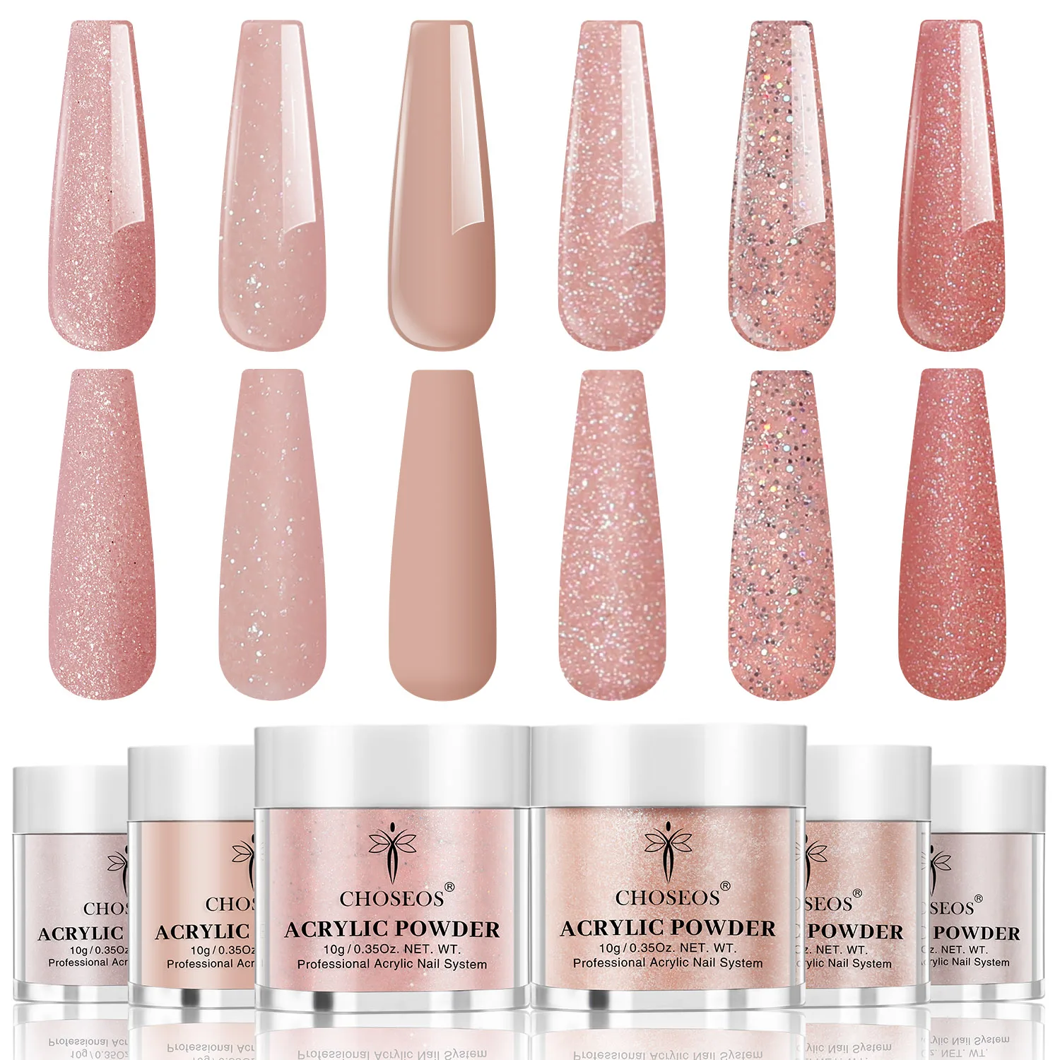 

Nail Art 6 Colors DIY Sculpture Powder Color Crystal Nail Art Powder 6 Colors Set Sculpture Powder 10g Bottle