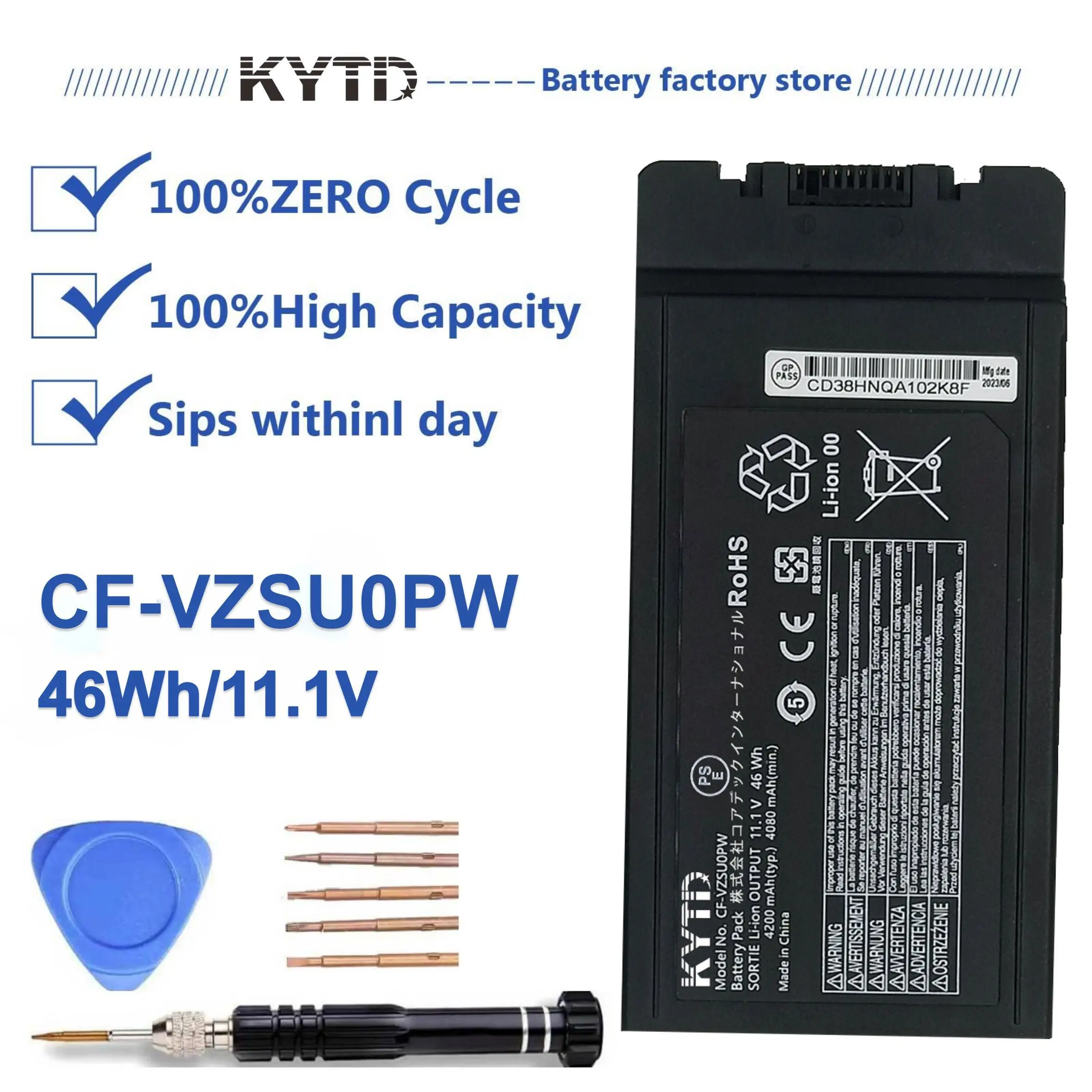 

KYTD CF-VZSUOPW CF-VZSU0PR CF-VZSU0GJS CF-VZSU0PJS CF-VZSUOGW CF-VZSU0LW CF-VZSU0KJS CF-VZSU0KW battery for PANASONIC TOUGH-BOOK