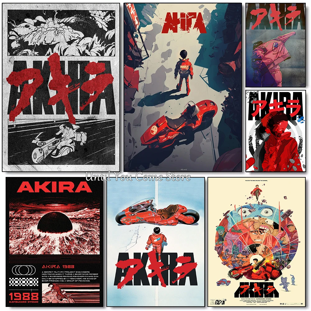 Anime Classic A-Akira Movie Retro Poster Print Canvas Pictures Home for Living Room Bedroom Wall Modern Decor Frameless Painting