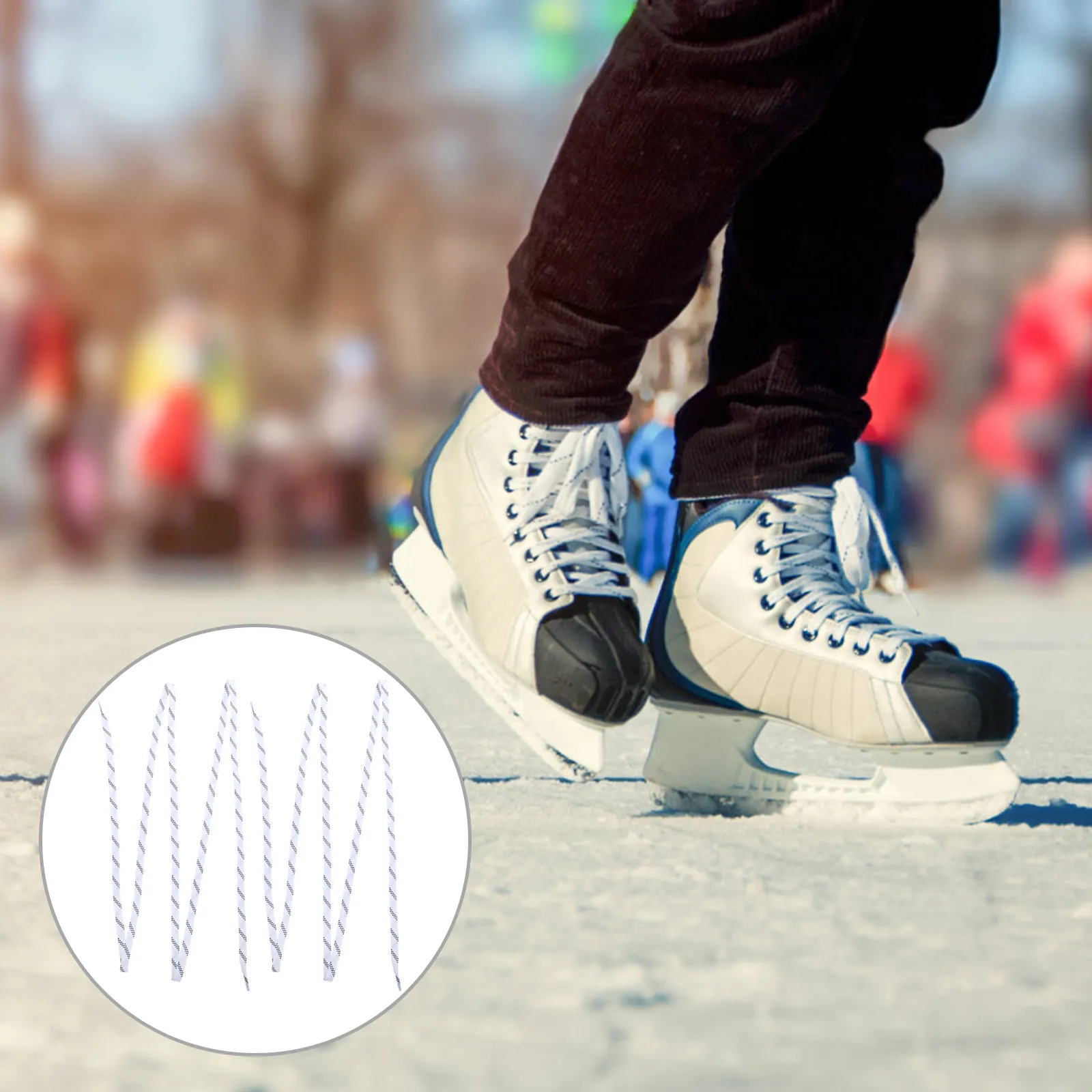 1Pair Premium Waxed Shoelaces Anti-Freezing for Hockey Skates Ski Boots Running Shoes Long-Lasting Simple Design Gift Idea White