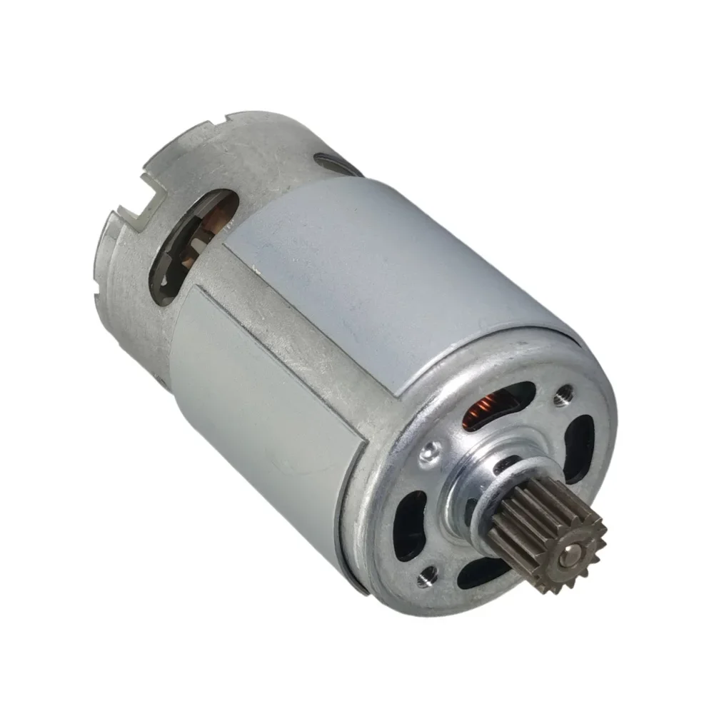 RS550 Drill 21V 15 Teeth Brushed DC Motor for Rechargeable Screwdriver, Replacement Motor for Electric Power Tools