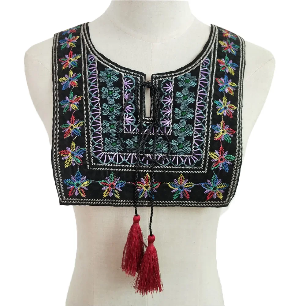 Hot sale Ethnic style Embroidery Lace Neckline neck Collar Dress Applique Motif Blouse Sewing Fabric Trims DIY Costume Decor