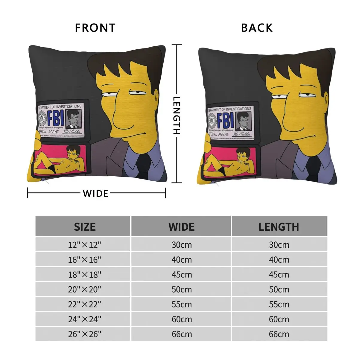 The X Files Agent Mulder Fbi Square Pillowcase Polyester Linen Velvet Printed Zip Decorative Sofa Seater Cushion Cover