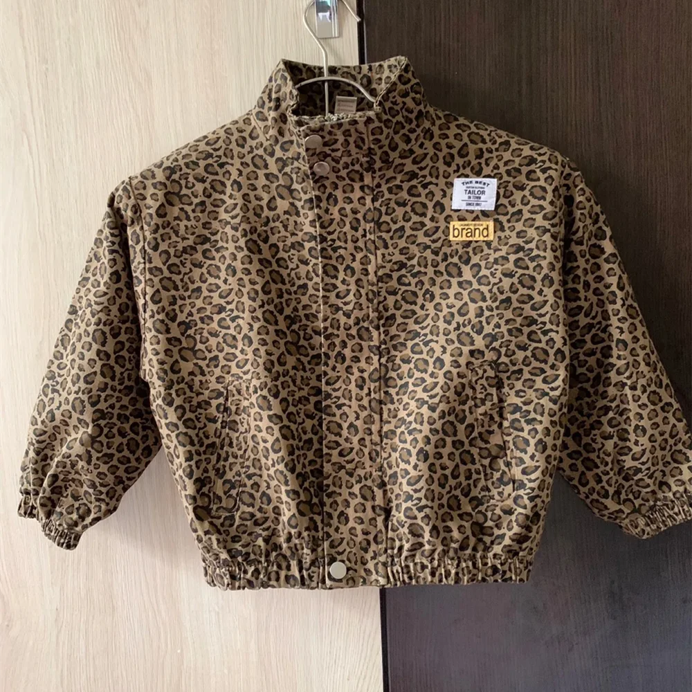 

New Spring autumn Baby Girls Boys Leopard-print Coat Coats Jackets parkas Fashion Kids Children Tops Clothes Overcoats