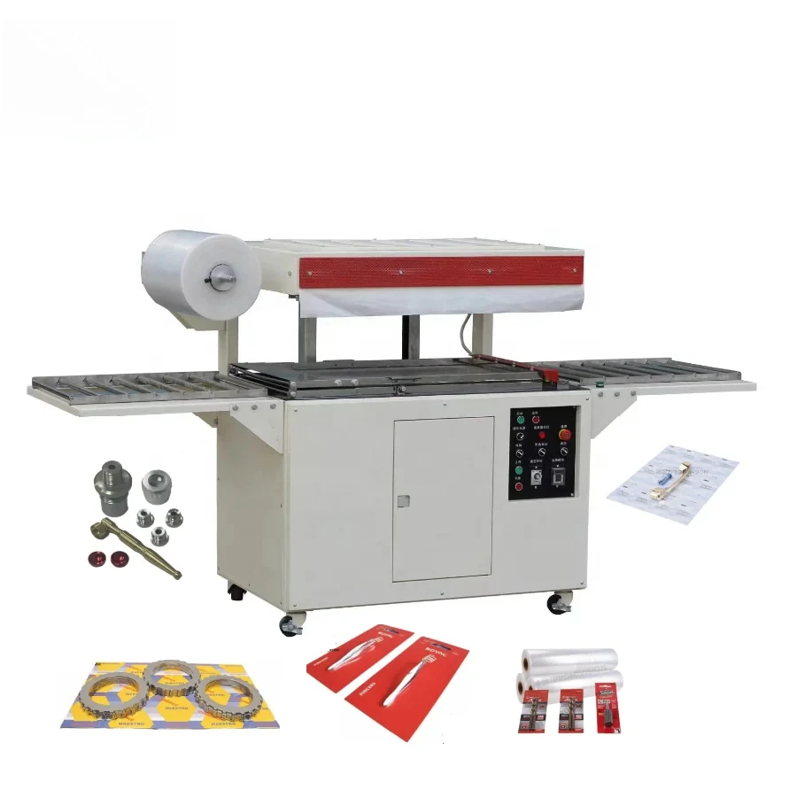 Hardware, Wrench, Metal Part Automatic TB-5580 Cardboard PE/PVC Skin Film Vacuum Packing Machine With Roller Table