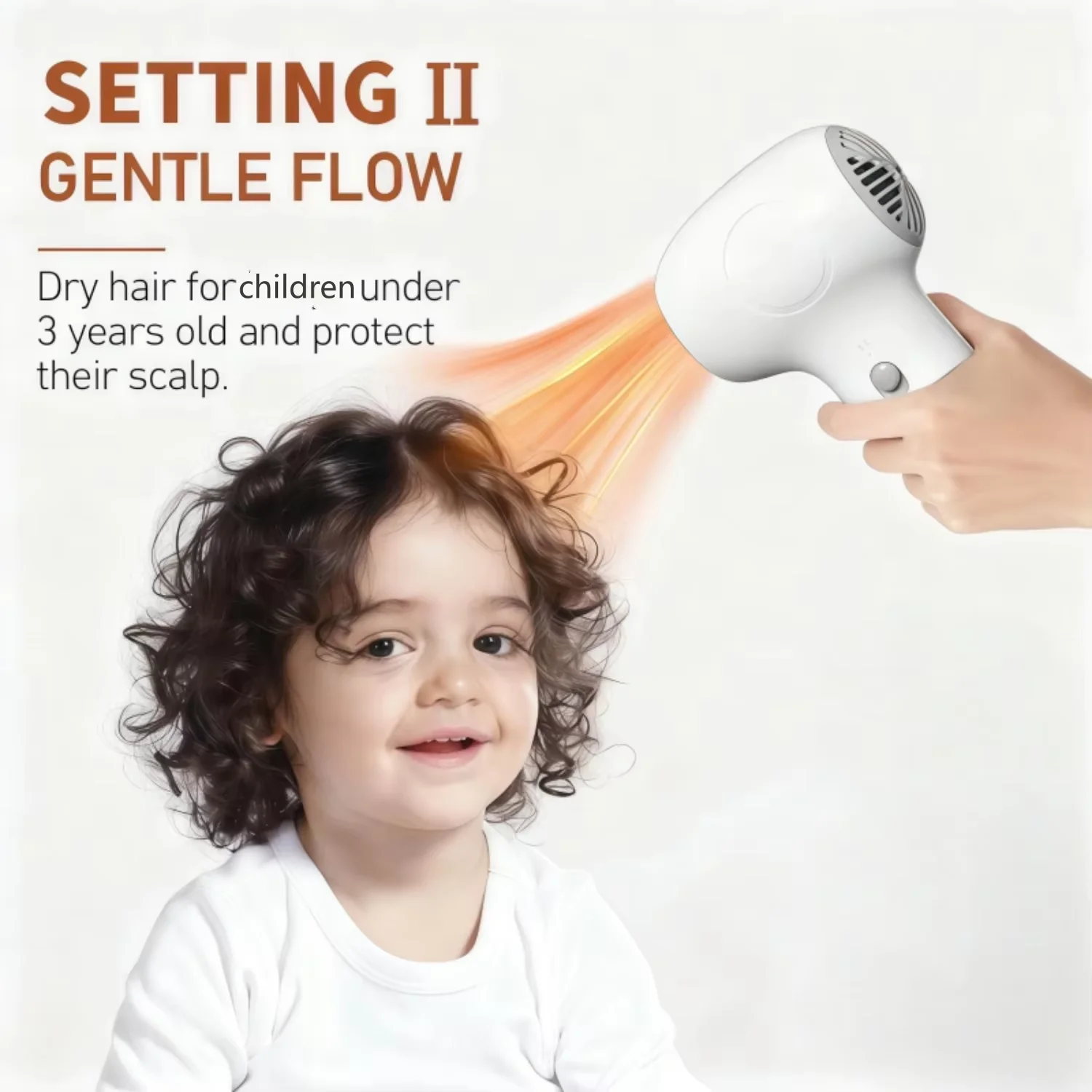 

Cordless Hair Dryer for Children with Charging Base Mini Constant Temperature Hair Dryer for Infant Delicate Skin Buttock Blowin