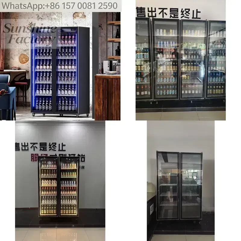 SOMCLAN SGZ-12 2-door Thermostatic Wine Cabinet Air-cooled Bar Fridge UV Resistant Glass Door Digital Control Adjustable