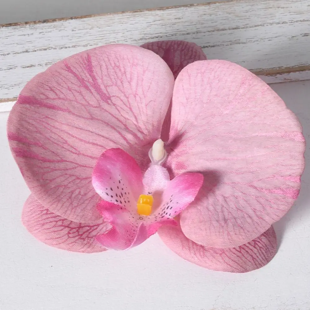Nuevo DIY cabeza de flor Phalaenopsis hecha a mano encantadoras flores artificiales de orquídeas accesorios de tiro 11cm accesorios para la cabeza