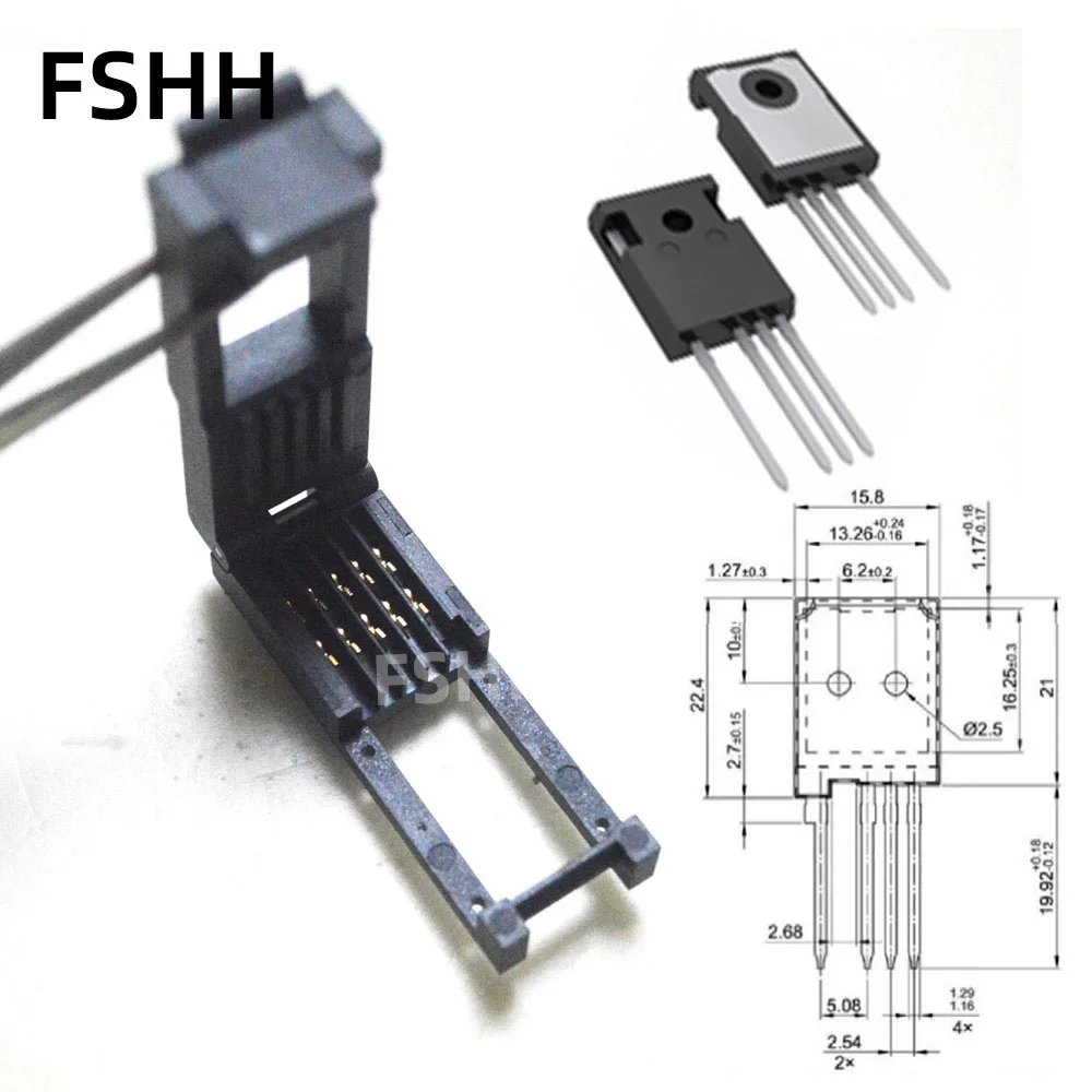 Clamshell TO247 test socket TO-247-4L Aging test sockets TO-247-3L TO3P Crystal Triode Socket