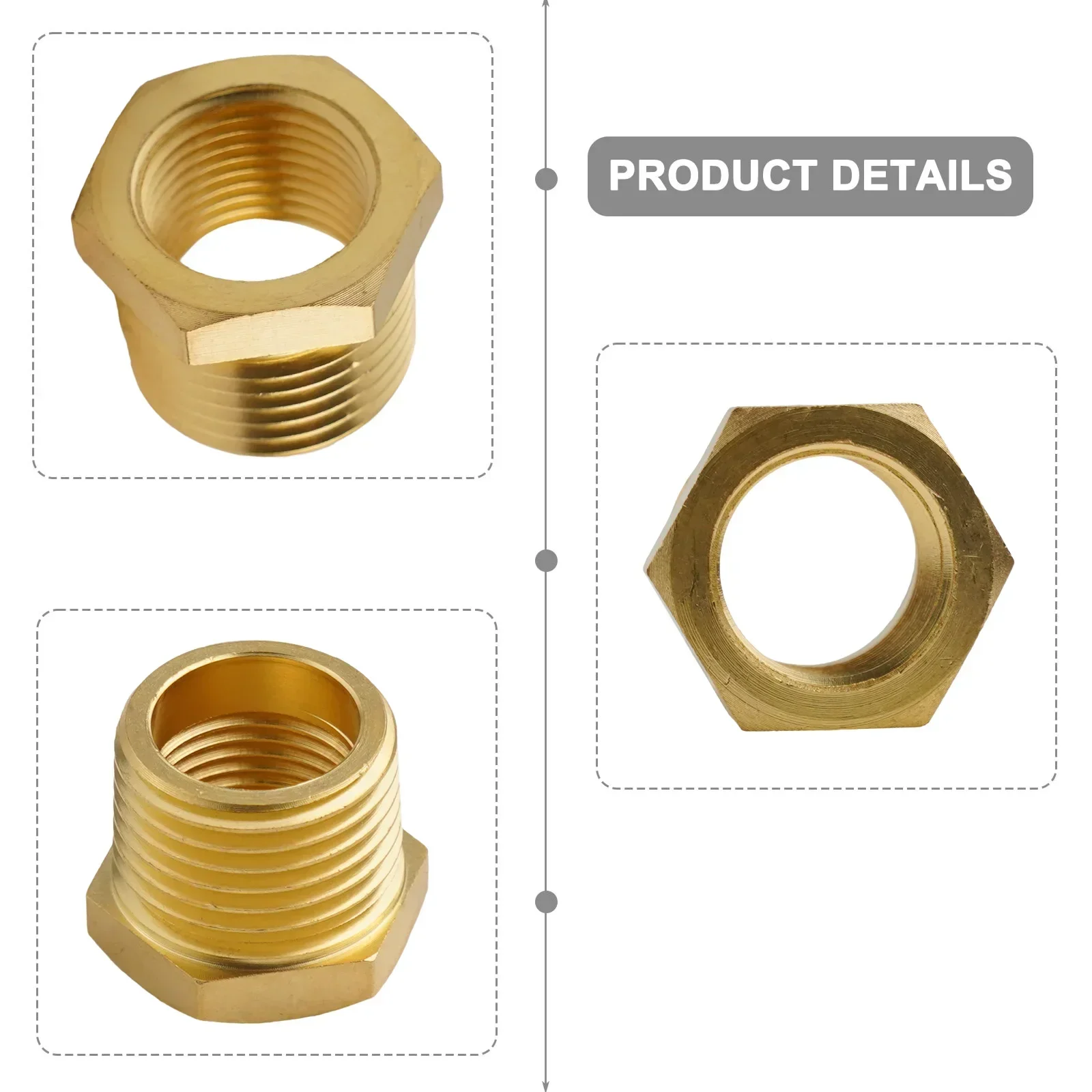 1pc Brass Pipe Fitting 1/8NPT-1/4NPT 3/8NPT-1/4NPT1/2NPT-3/8NPT Brass Pipe Fitting Connector Adapte Brass Pipe Fittings