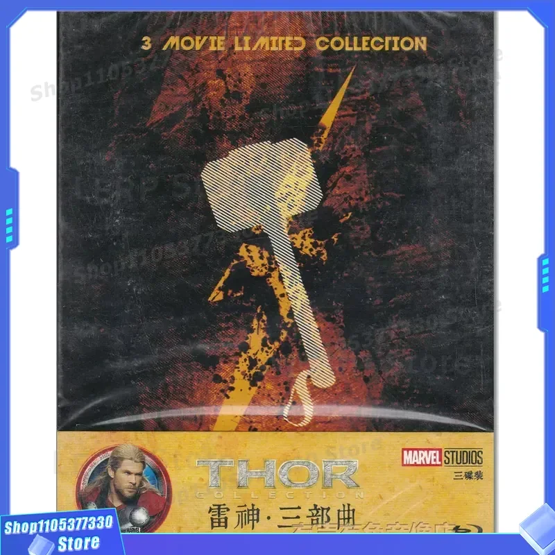 

Free shipping authentic high-definition BD Blu-ray fantasy action movie Thor trilogy 3-disc set