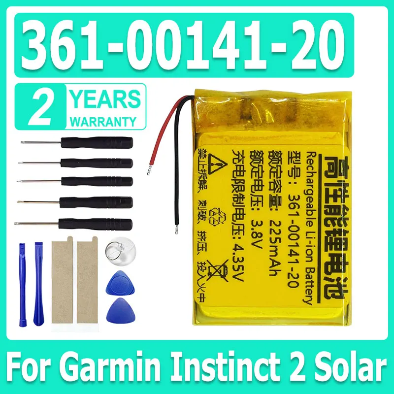 

Новая батарея 361-00141-20 для Garmin Instinct 2, солнечная аккумуляторная батарея 225 мАч, аккумулятор + инструменты