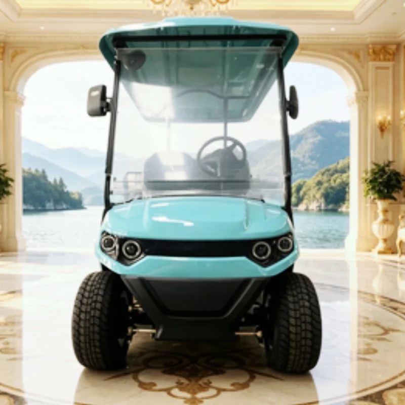 China New 2+2 4 Seater Electric Car Low Speed Electric Golf Cart Equipped With 48V 60V 72V Battery With 12-Inch Off-Road Tires