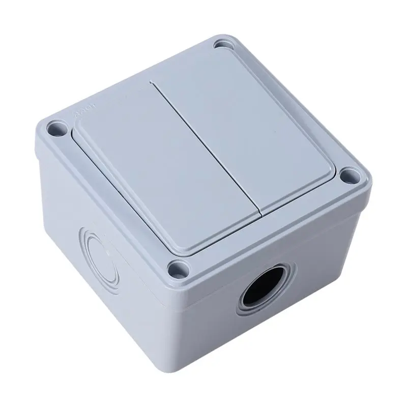 ABCA-مفتاح بـزر دفع مقاوم للطقس IP66 16A لمفتاح الجدار الخارجي-2 عصابة كهربائية للحديقة/الفناء/الخارجي #2