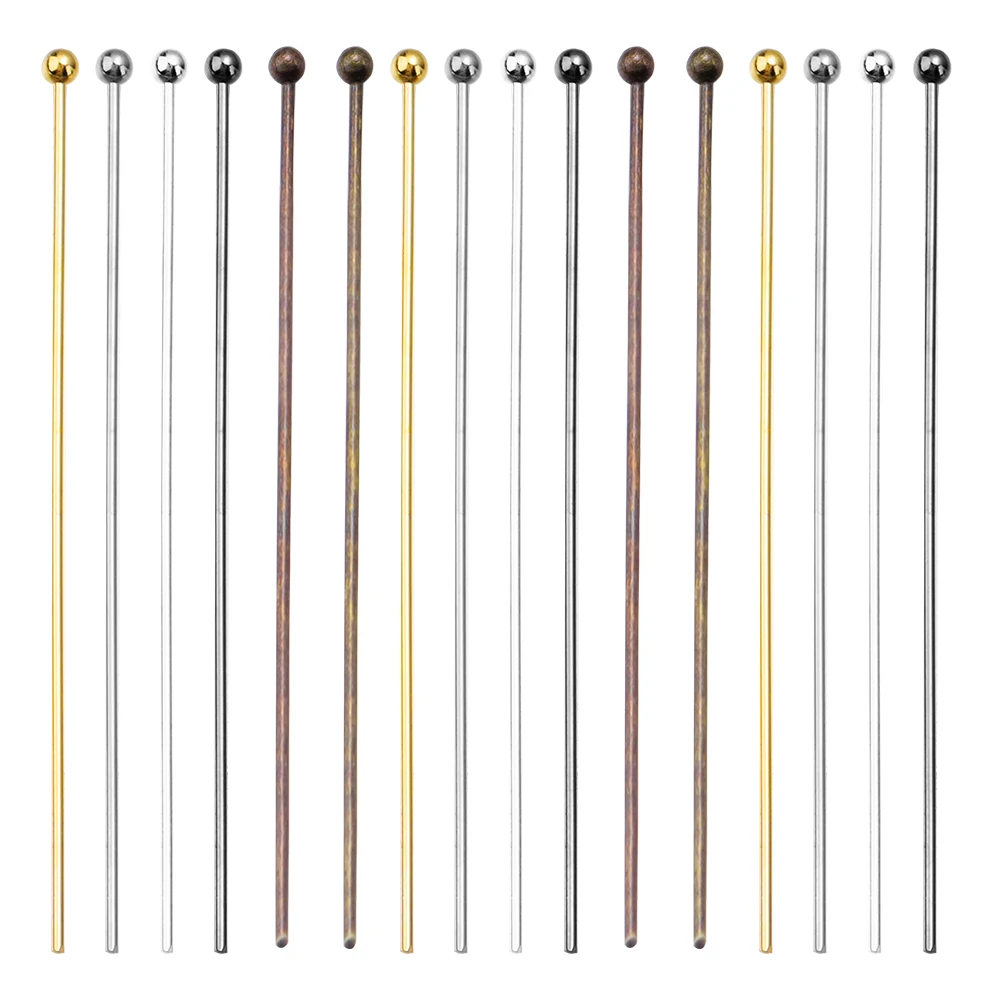 100/200 قطعة دبابيس رأس الكرة النحاسية مطلية بالذهب دبابيس رأس الكرة لصنع المجوهرات دبابيس الديكور النتائج لوازم DIY بها بنفسك صنع المجوهرات #3