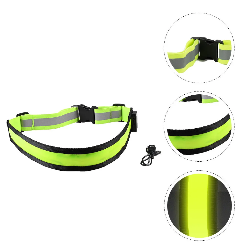 

Luminous Belt Green LED Reflective Rechargeable Adjustable Strap Pvc High Visibility Belts Running