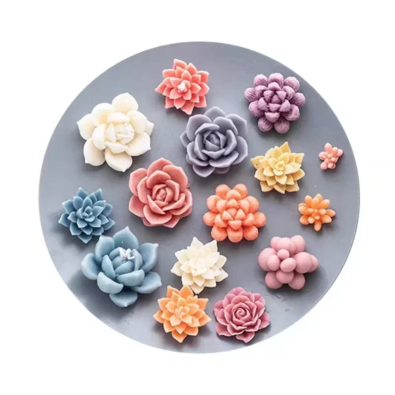 Cake Soft Candy Chocolate Silicone Mold Succulent Plants DIY Handmade Soap Making Scented Candle Mold 3D Resin Art Tools