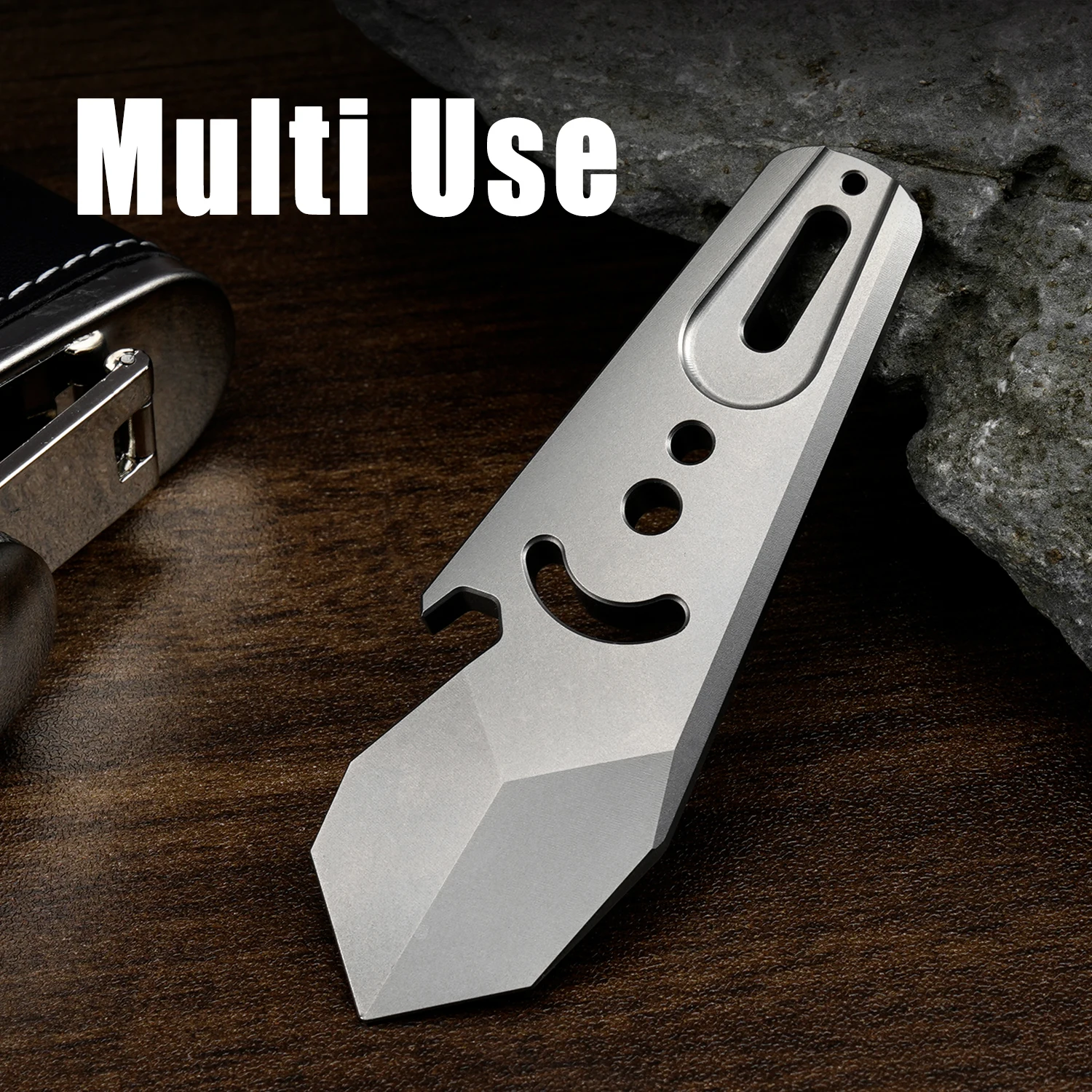 1pc portable titanium pry bar. Outdoor EDC tools. Multifunctional hand tools