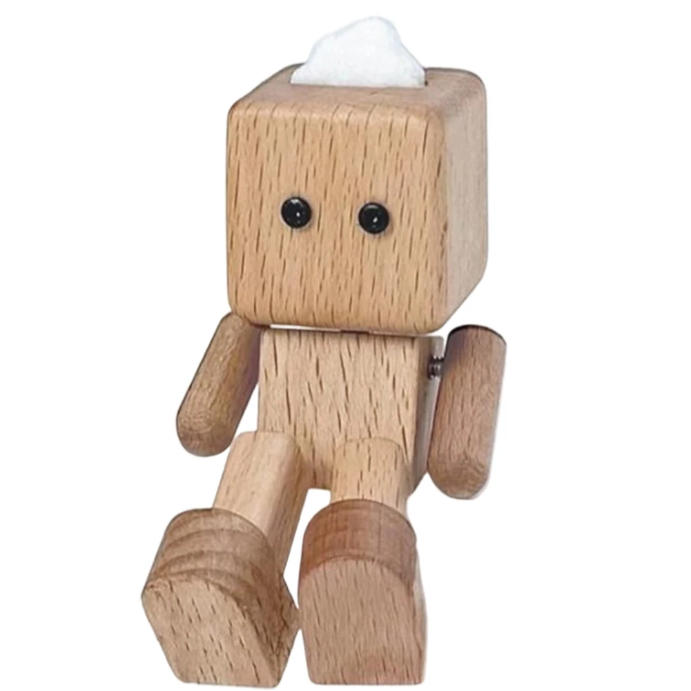 Home Office Decor Handmade Wooden Figurine Playful Office Decoration Compact Size For Travel Fun For Passengers