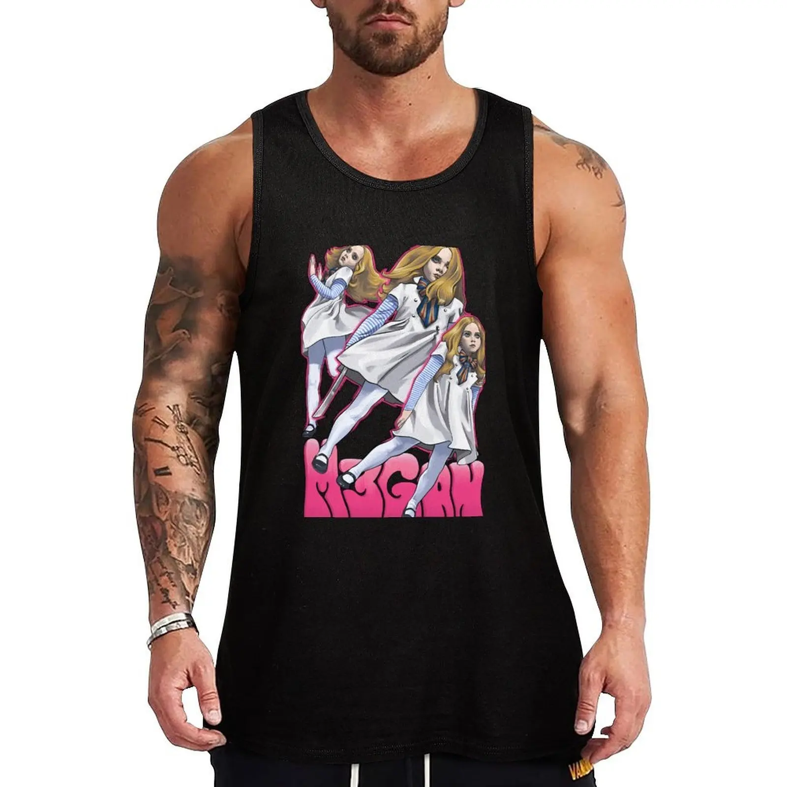 M3GAN Art Tank Top Modern Print Tank Top Contemporary Graphic Shirt
