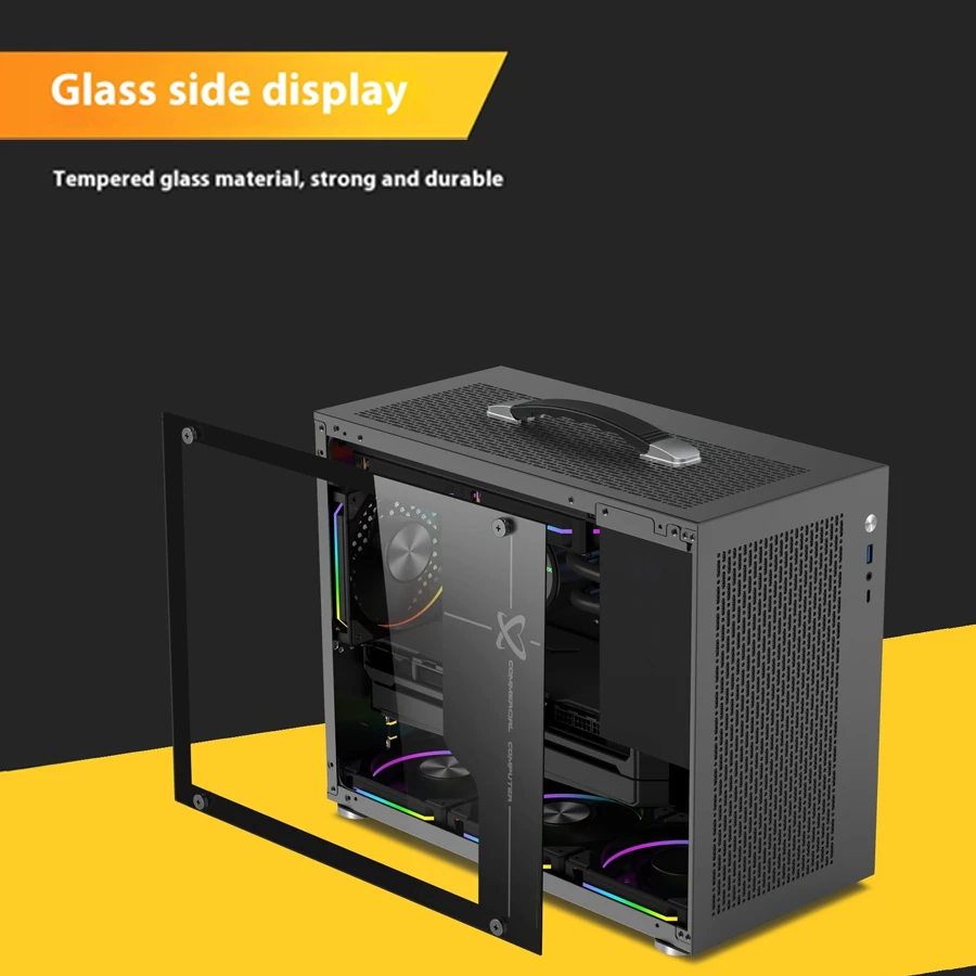 Power Train X-Gamerx X100 PRO MATX PC case side Transparent 240