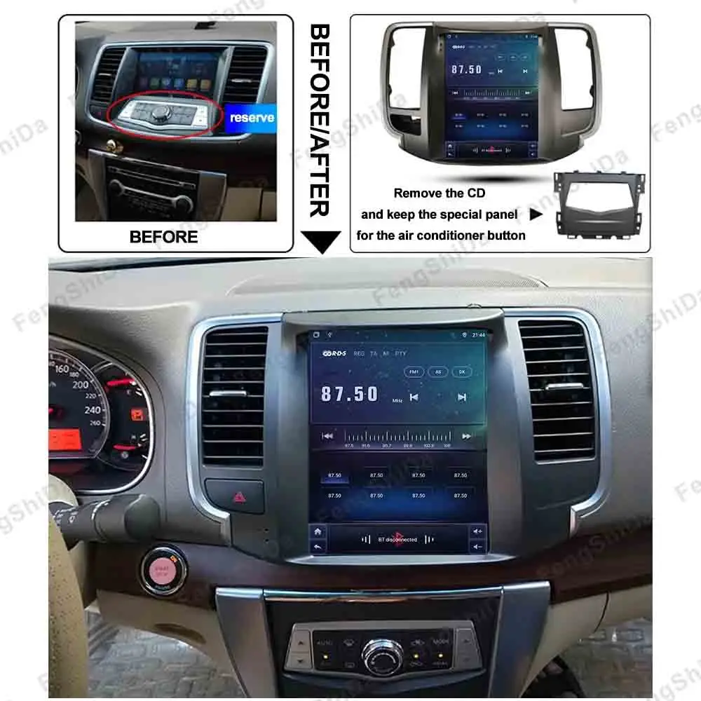 Car Radio For Nissan Teana J32 2008-2014 Android 14 NO 2DIN 8+256GB Tesla Style Navigation Multimedia Player Carplay QLED WIFI