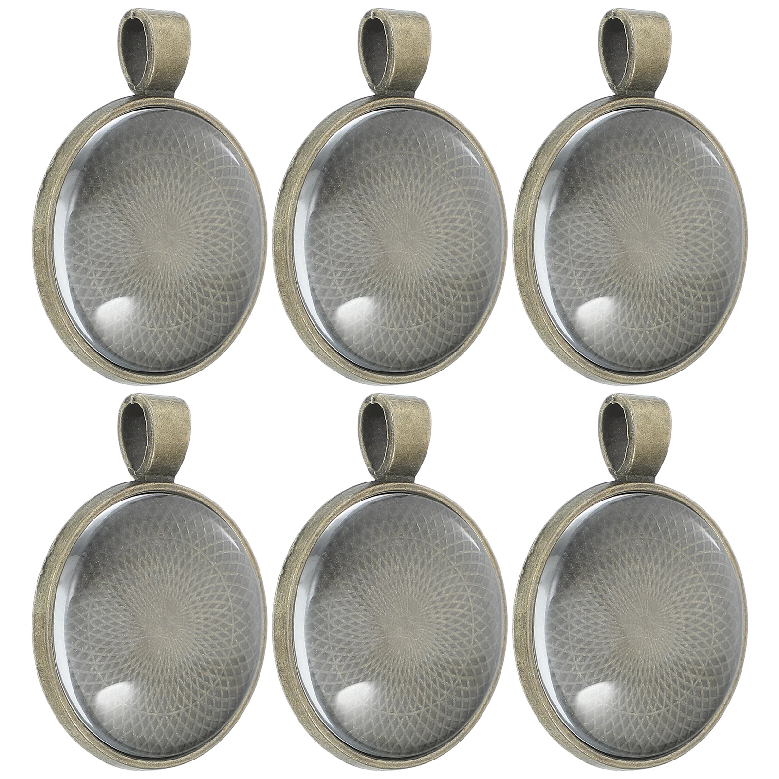 

Round Glass Pendant Trays Flat Bezel Frames DIY Jewelry Making Blanks Photo Charm Craft Resin Accessories Silver Color