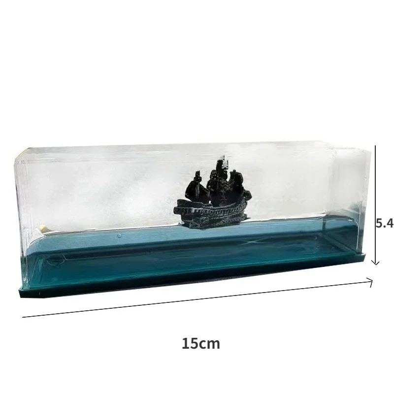 Cruise Fluid Drift Bottle Black Pearl Pirate Ship Will Never Capsize Drift Bottle Decompression Living Room Office Decorations