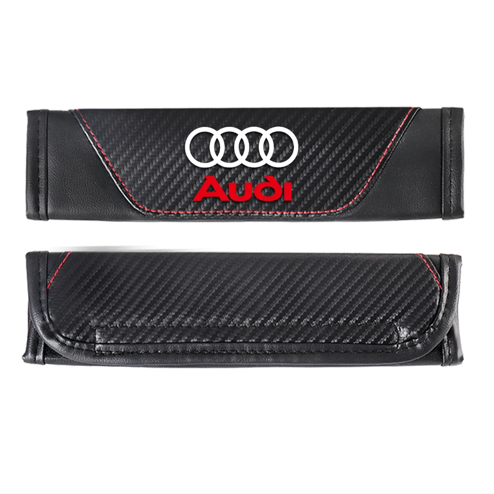 1/2PCS Color Blocked Leather Car Seat Belt Shoulder Pad Protection Accessories For Audi Sline A1 A3 A4 A8 A5 A6 Q1 Q2 Q5 Q7 Q3 view 2