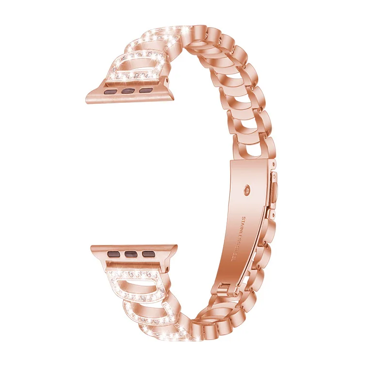 Chain Diamond Bracelet for Apple Watch Ultra 49mm 45mm 41mm 40mm 44mm 38mm 42mm Metal Band for iWatch Series SE 8 7 6 5 4 Strap