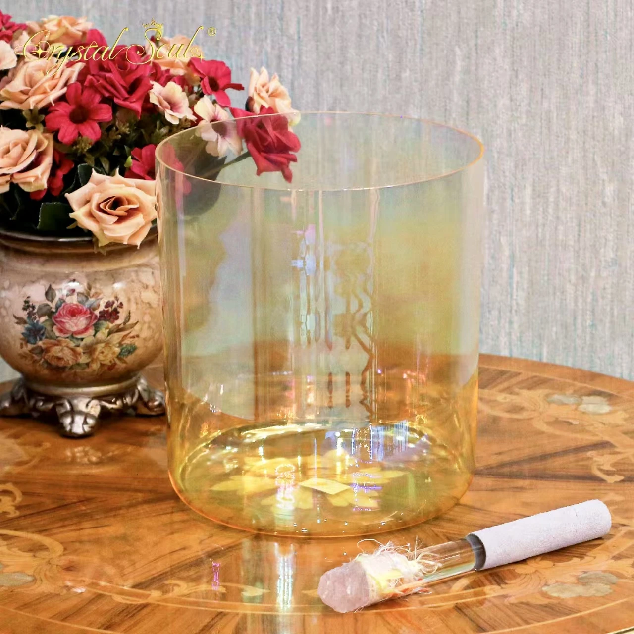 Crystal Soul Classic Seven Chakras Yellow Crystal Singing Bowl Sets Meditation Alchemy Bowls Source Manufacturer