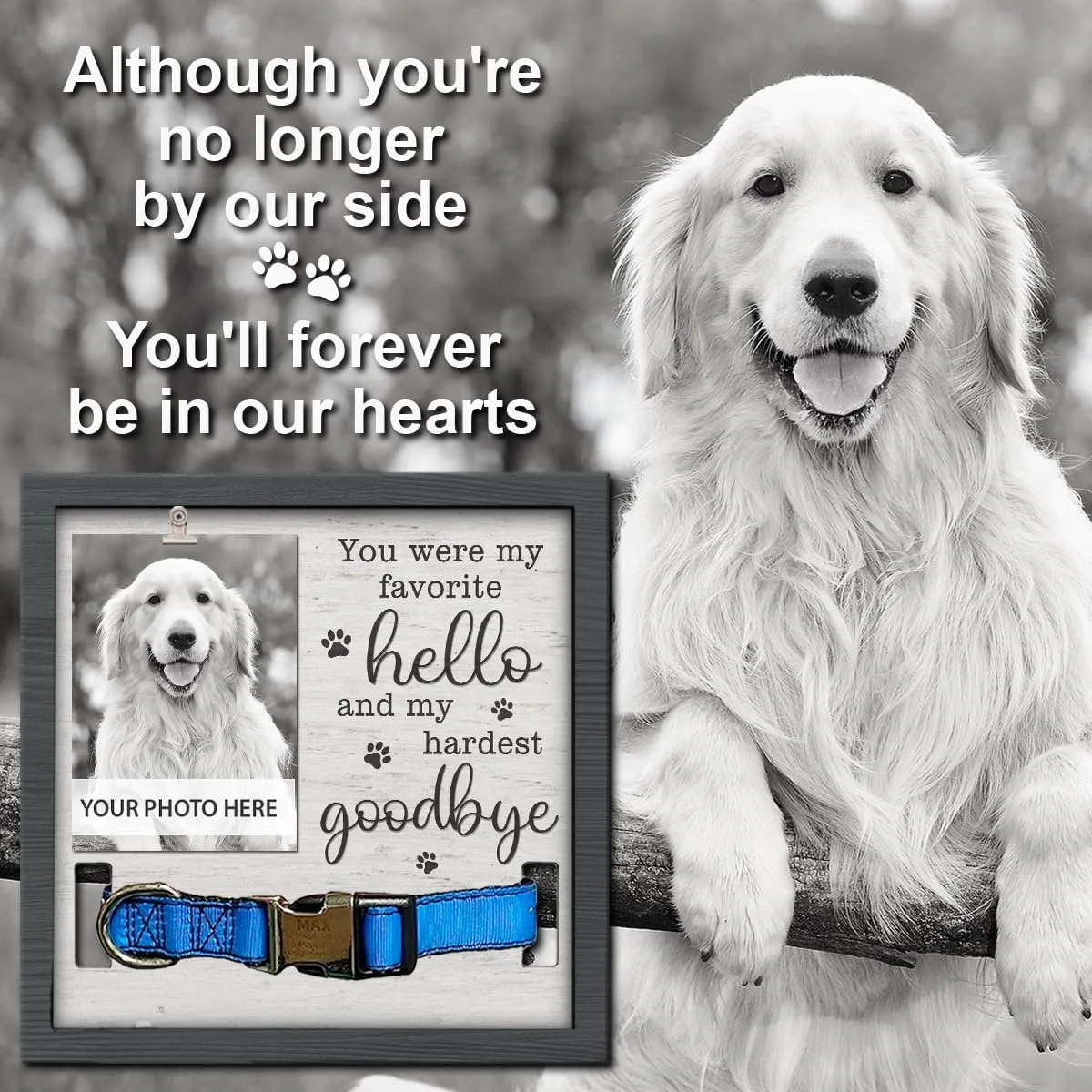 High Quality Wood Board Love Pet Memorial Frame Sympathy Pet Keepsake Frame Lose Your Dog Pet Memorial Photo Frame