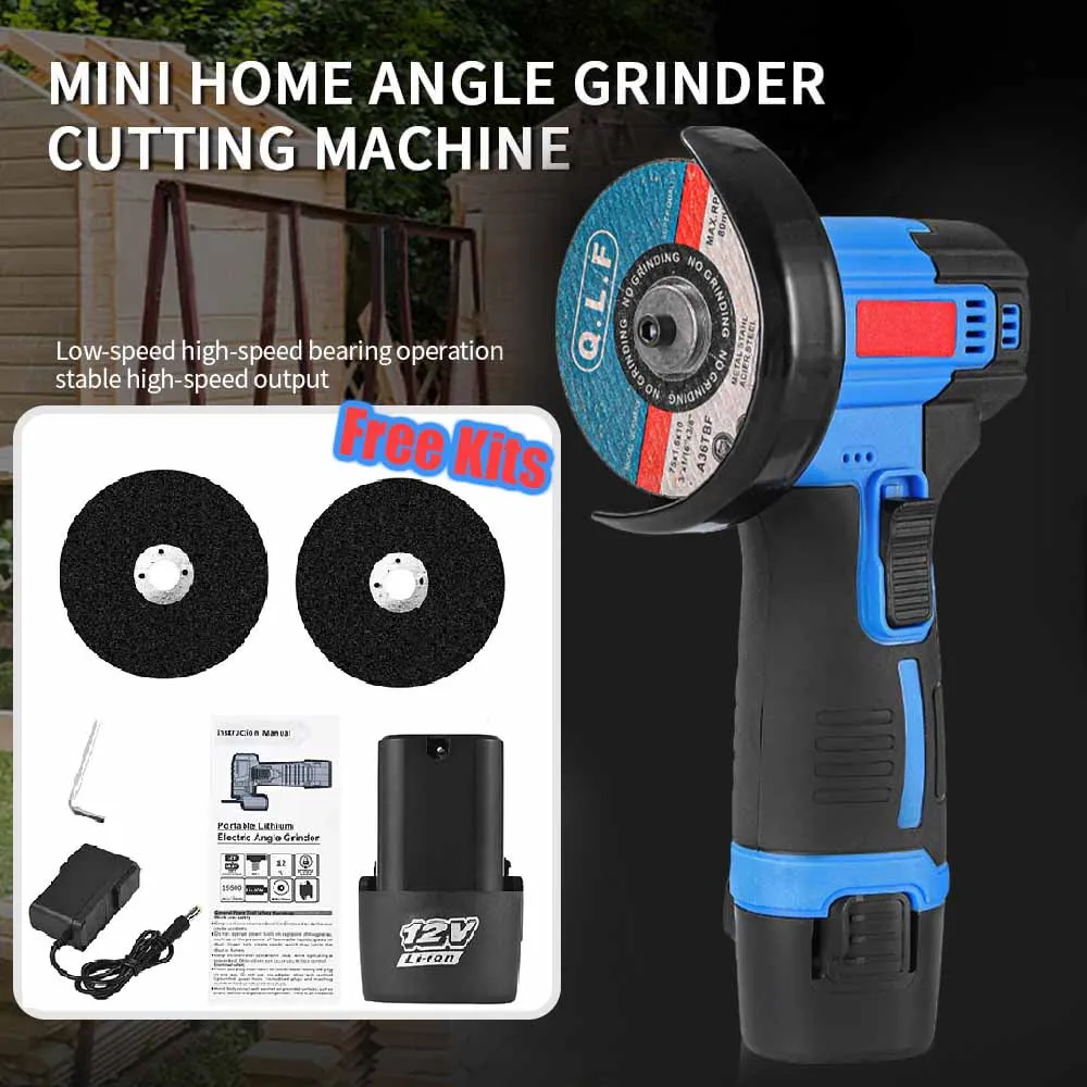 

12V Mini Angle Grinder Mini Household Rechargeable Cutting Machine Polishing Machine Electric Hand Grinder Polishing Machine