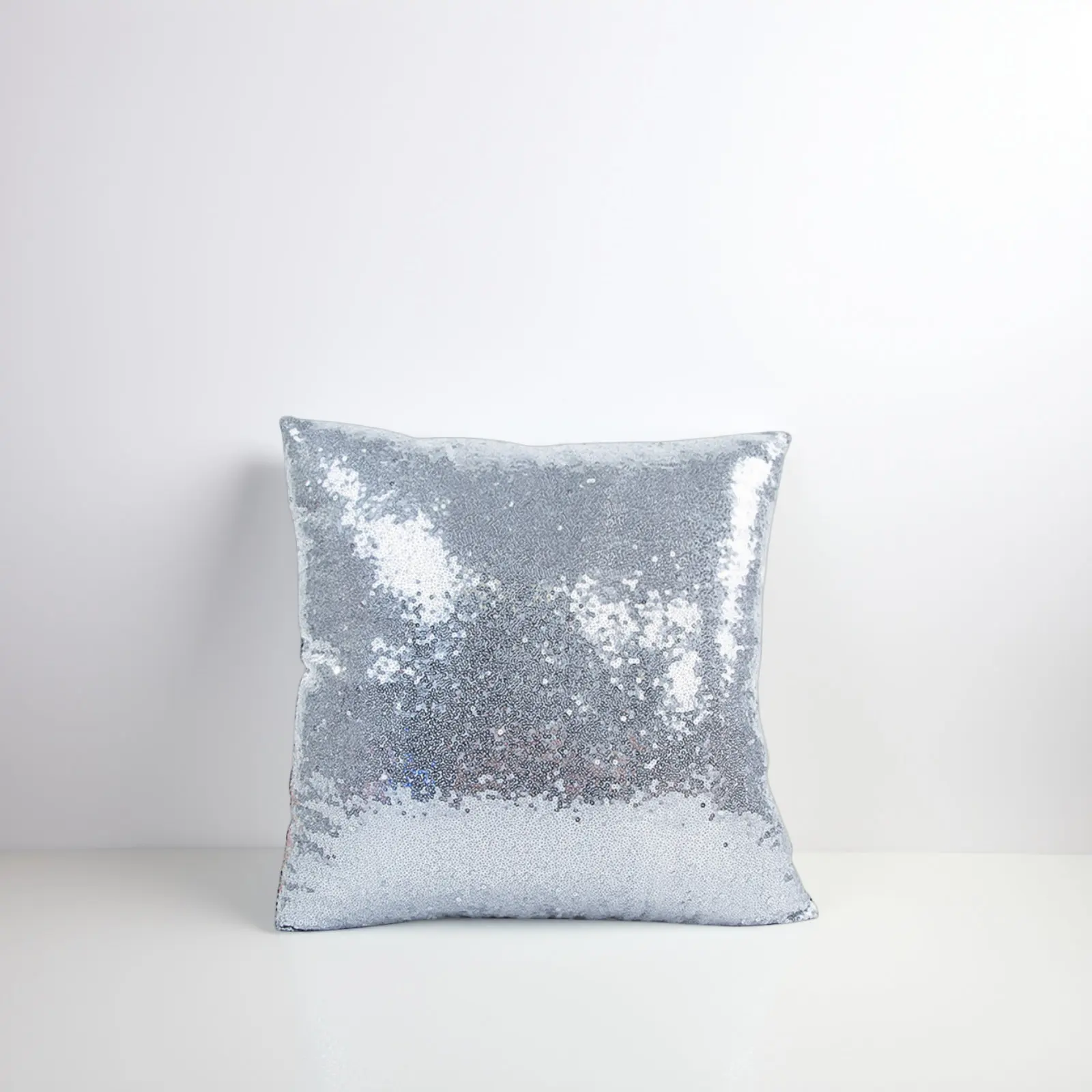 Silver Sequin Throw Pillow Cover Glitter Shimmery Cushion Cover for Living Room Car Bookstore Club Party Comfortable Zipper
