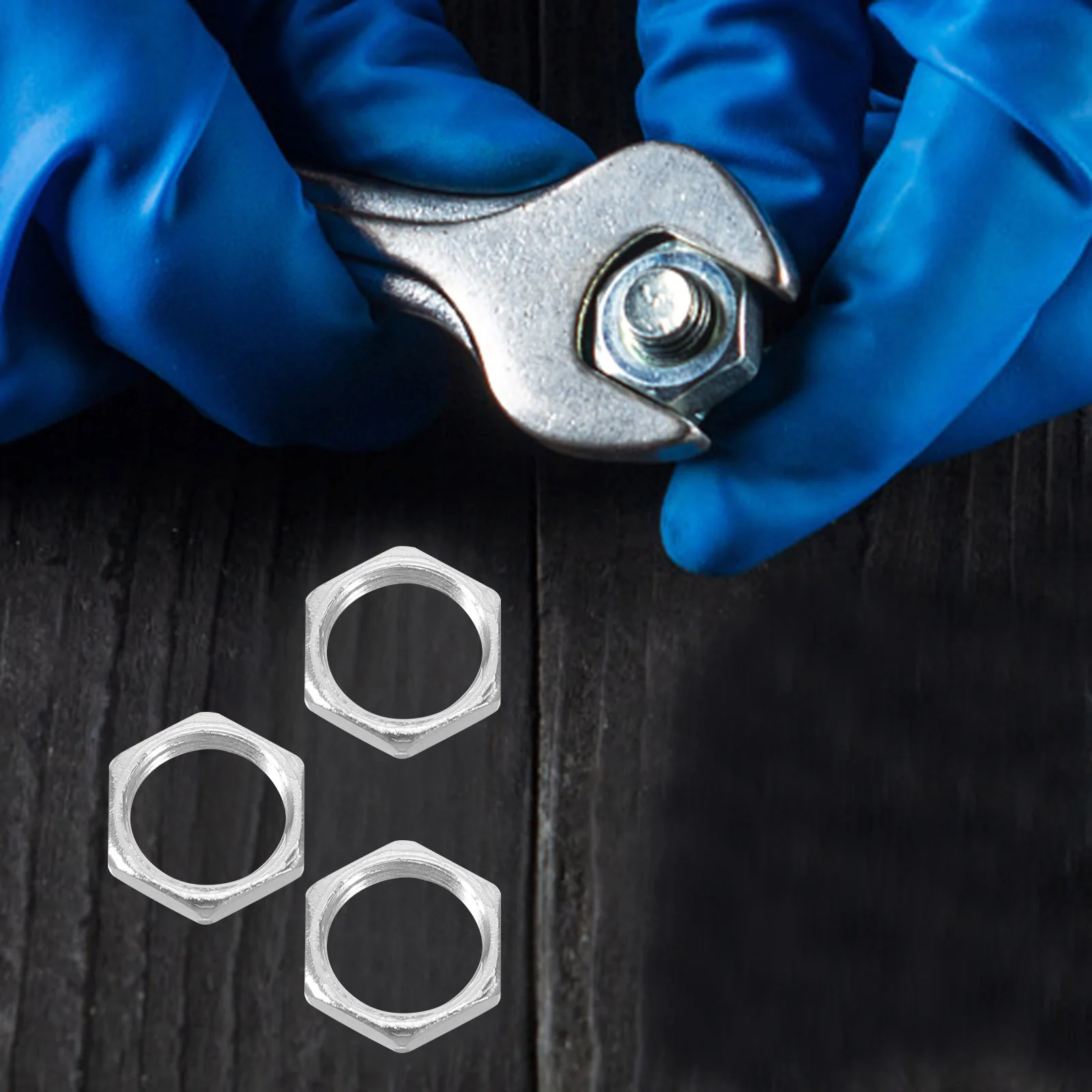 

100Pcs Electronic Hexagon Nuts Carbon Steel Fine Thread Thin Flat Head Fasteners Replacement Parts for Equipment Repair