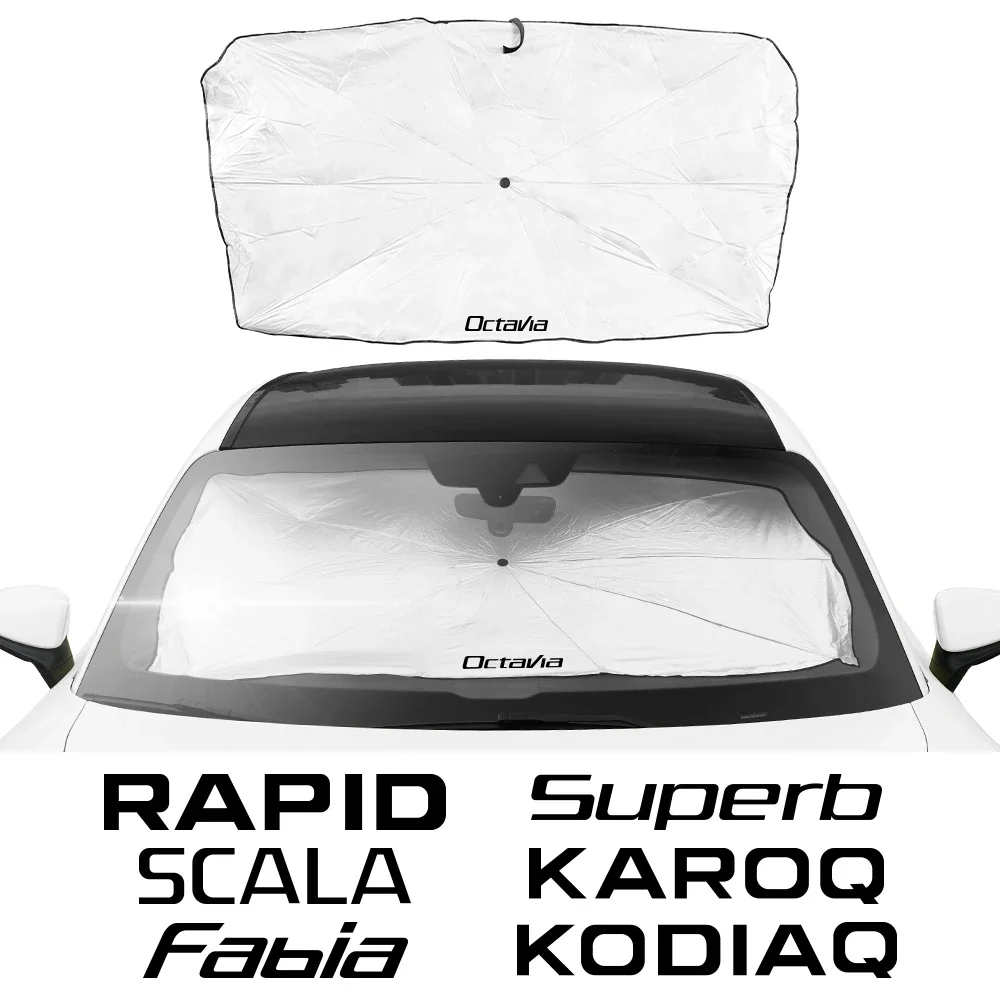 

Folding Car Sunshade Umbrella Auto Accessory For Skoda Octavia Fabia Rapid Superb Kodiaq Scala Karoq Citigo Kamiq Roomster Enyaq