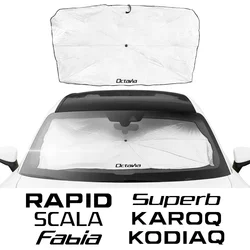 Folding Car Sunshade Umbrella Auto Accessory For Skoda Octavia Fabia Rapid Superb Kodiaq Scala Karoq Citigo Kamiq Roomster Enyaq