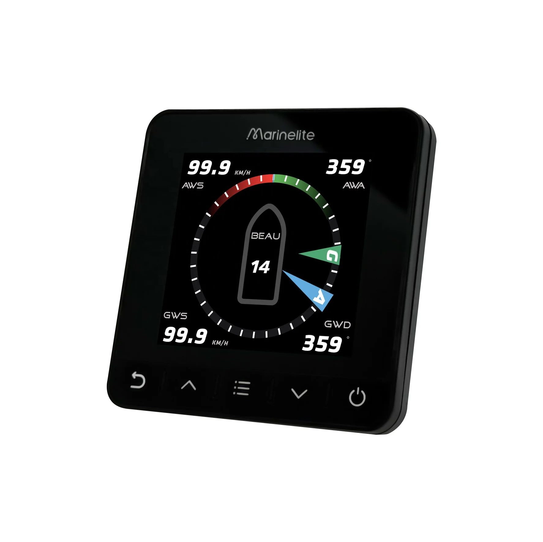 MARINELITE DC 24V Multifunction Marine Electronics Instrument 4.2 Inch 720x672 Resolution Waterproof IPX7 Windscreen Sailing