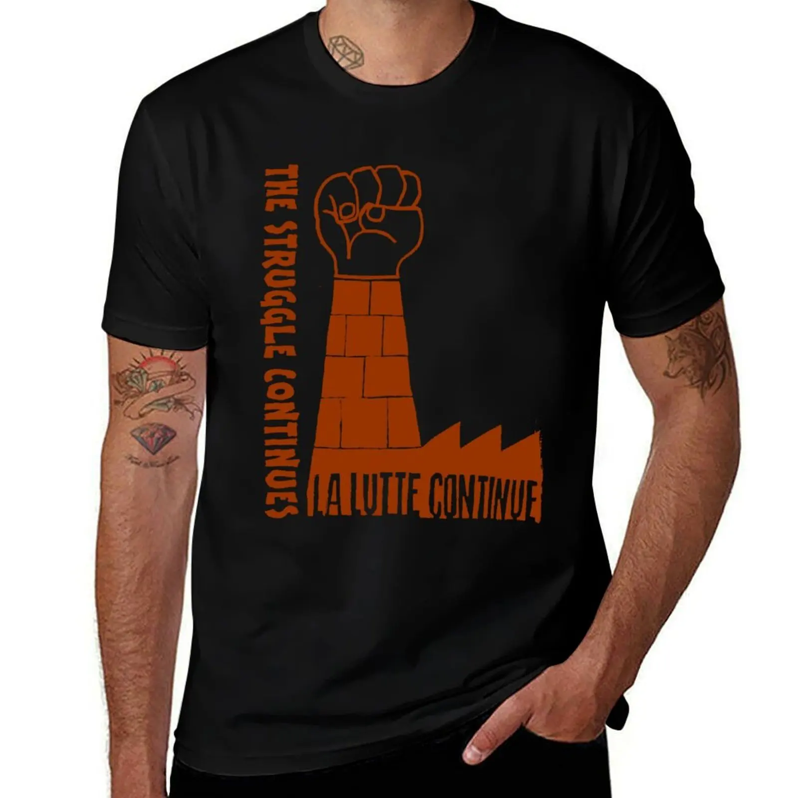 La lutte continue (The struggle continues) T-Shirt Casual Fashion Print Tee Top
