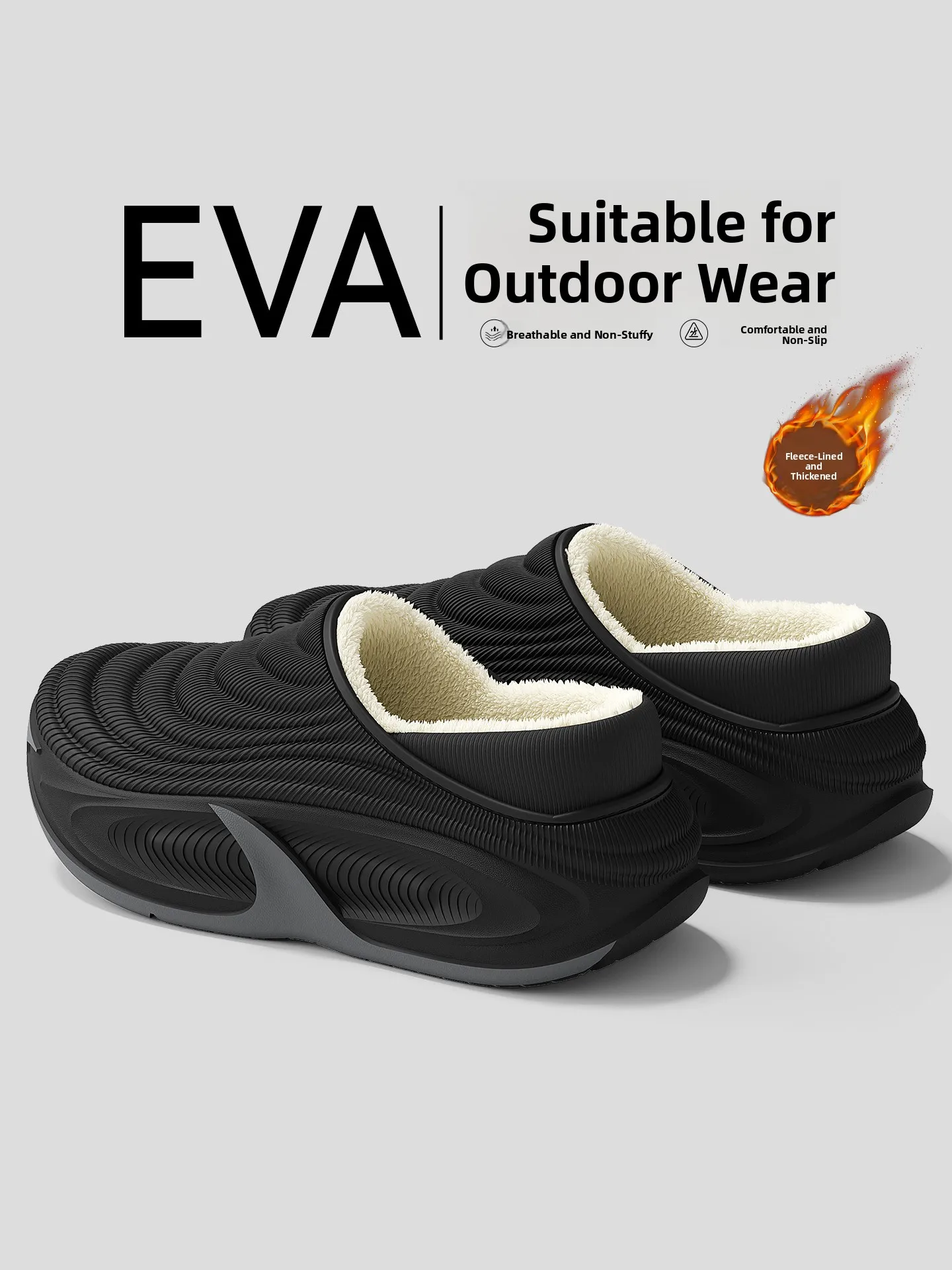 Waterproof Cotton Slippers Men's New 2026 Indoor Home EVA Thick Bottom Warm Fleece Winter Cotton Slippers Unisex