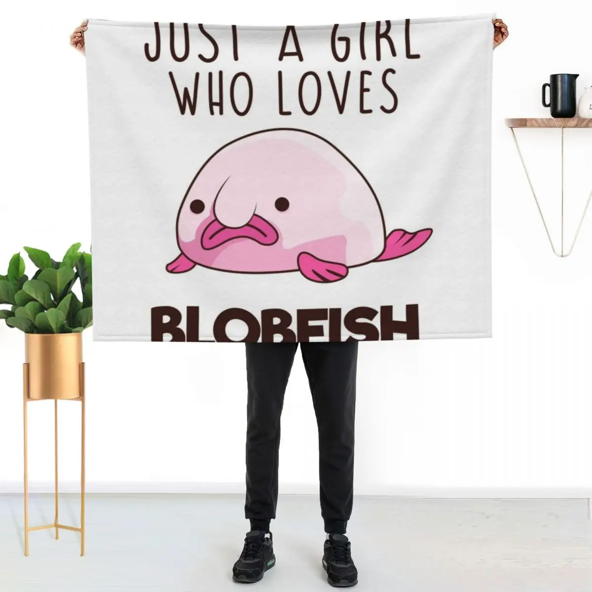 

JUST A GIRL WHO LOVES BLOBFISH Throw Blanket All Season Soft Lightweight Blanket for Home